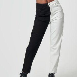Jeans bicolor black & white